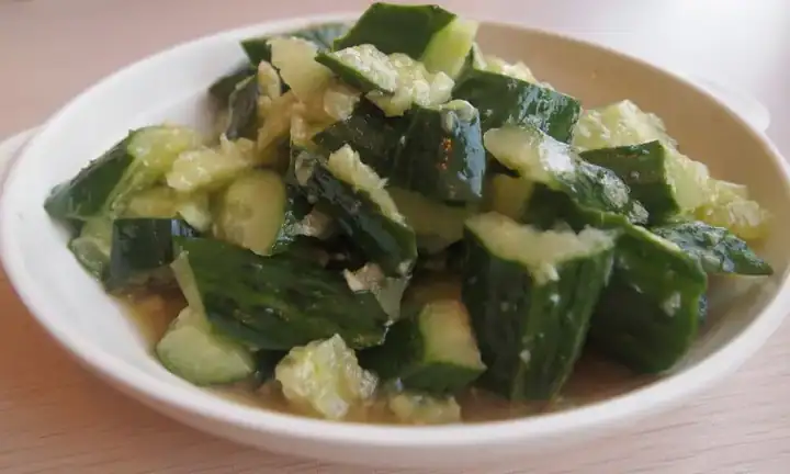 Chinese cucumber salad with a light dressing.