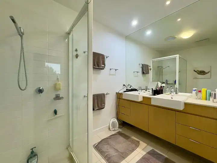 A modern bathroom interior.