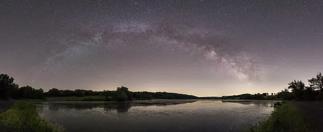 Stars and the Milky Way across the night sky.